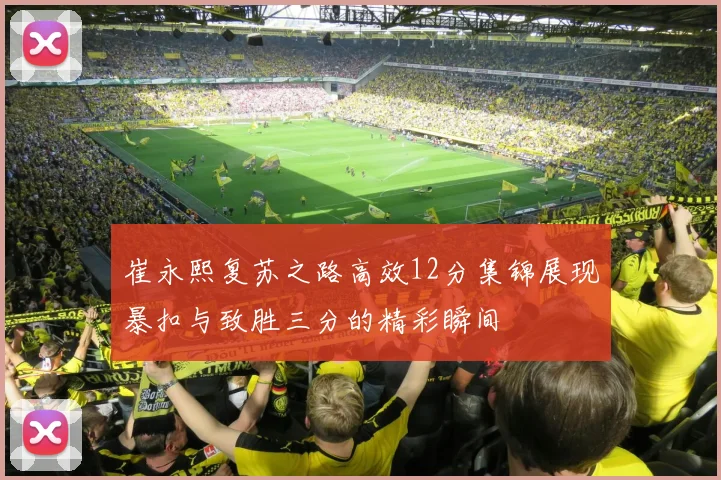 崔永熙复苏之路高效12分集锦展现暴扣与致胜三分的精彩瞬间